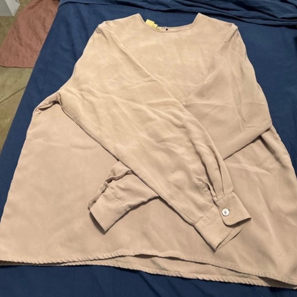 Beige Casual Long Sleeve Shirt